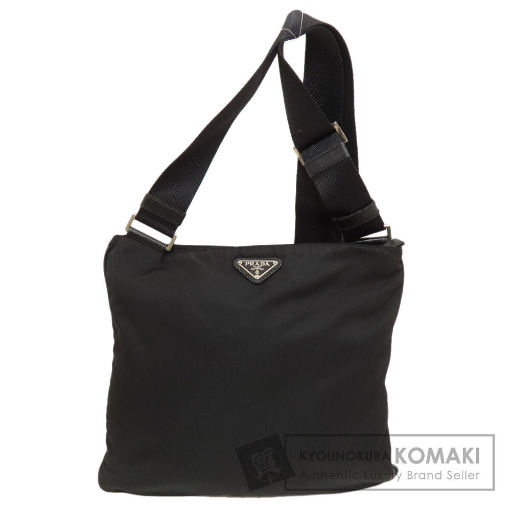 Prada Logo Crossbody Messenger Bag Black
